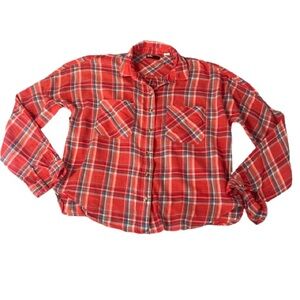 BDG Urban Outfitters Plaid Lightweight Long Sleeve Button Down Shirt